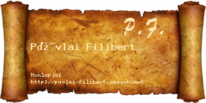 Pávlai Filibert névjegykártya